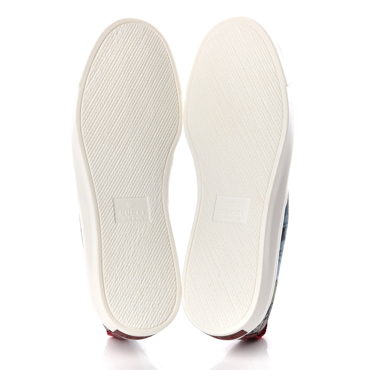 Gucci GG Supreme Monogram Blooms Womens Slip On Sneakers 37 Beige Blue Navy Red 5 of 8