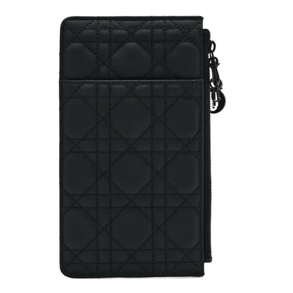 Christian Dior Ultra Matte Calfskin Cannage Large Lady Dior Zip Wallet Black 1 of 6