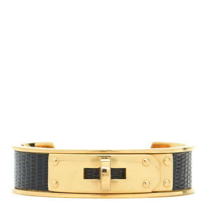 Hermes Lizard Kelly Cuff Black 1 of 16