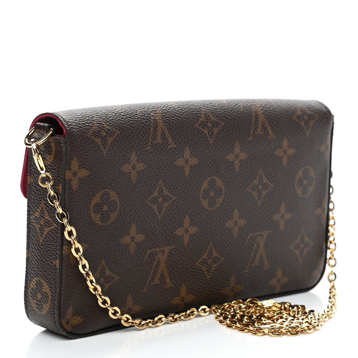 Monogram Pochette Felicie Chain Wallet Fuchsia