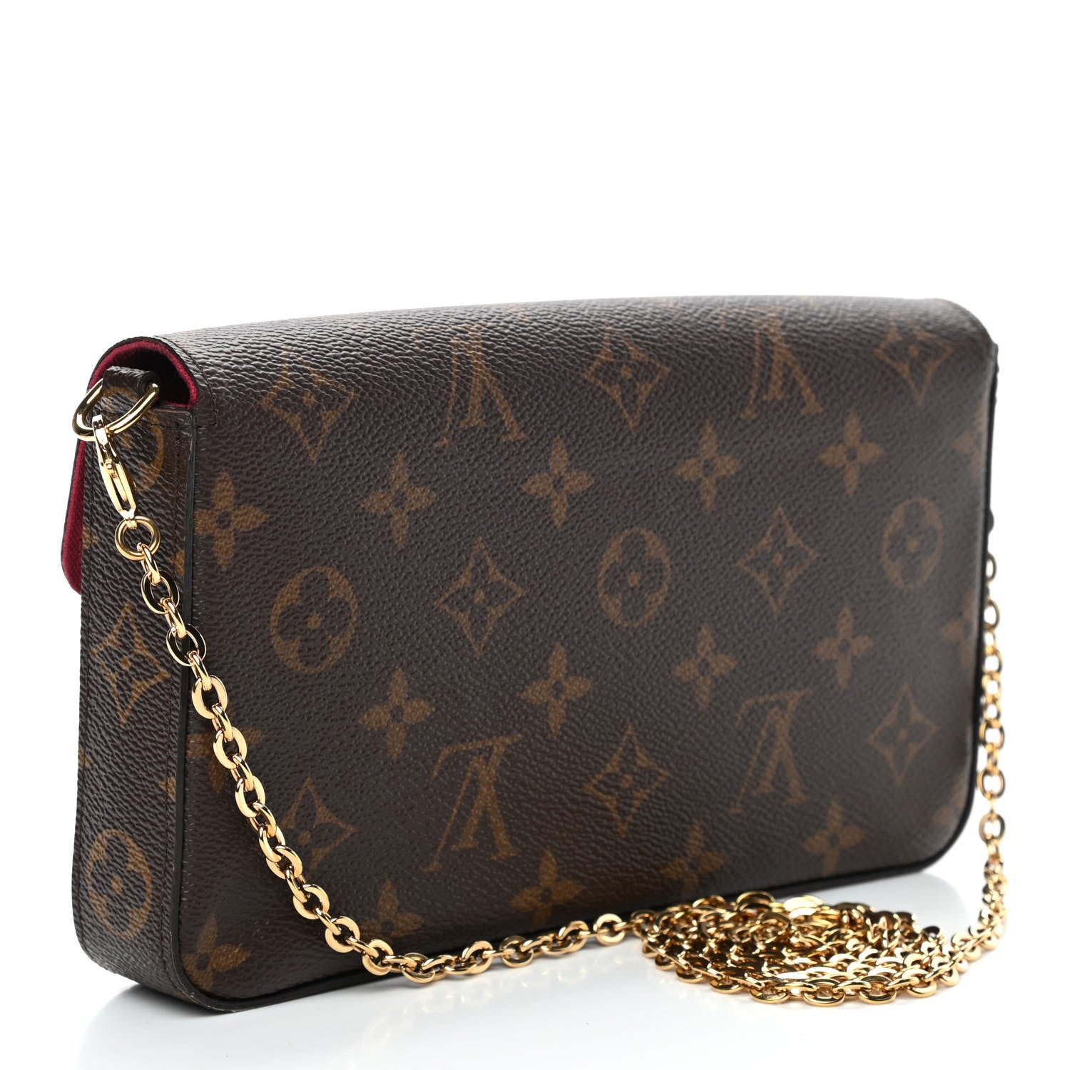 Louis Vuitton Monogram Pochette Felicie Chain Wallet Fuchsia 3 of 5