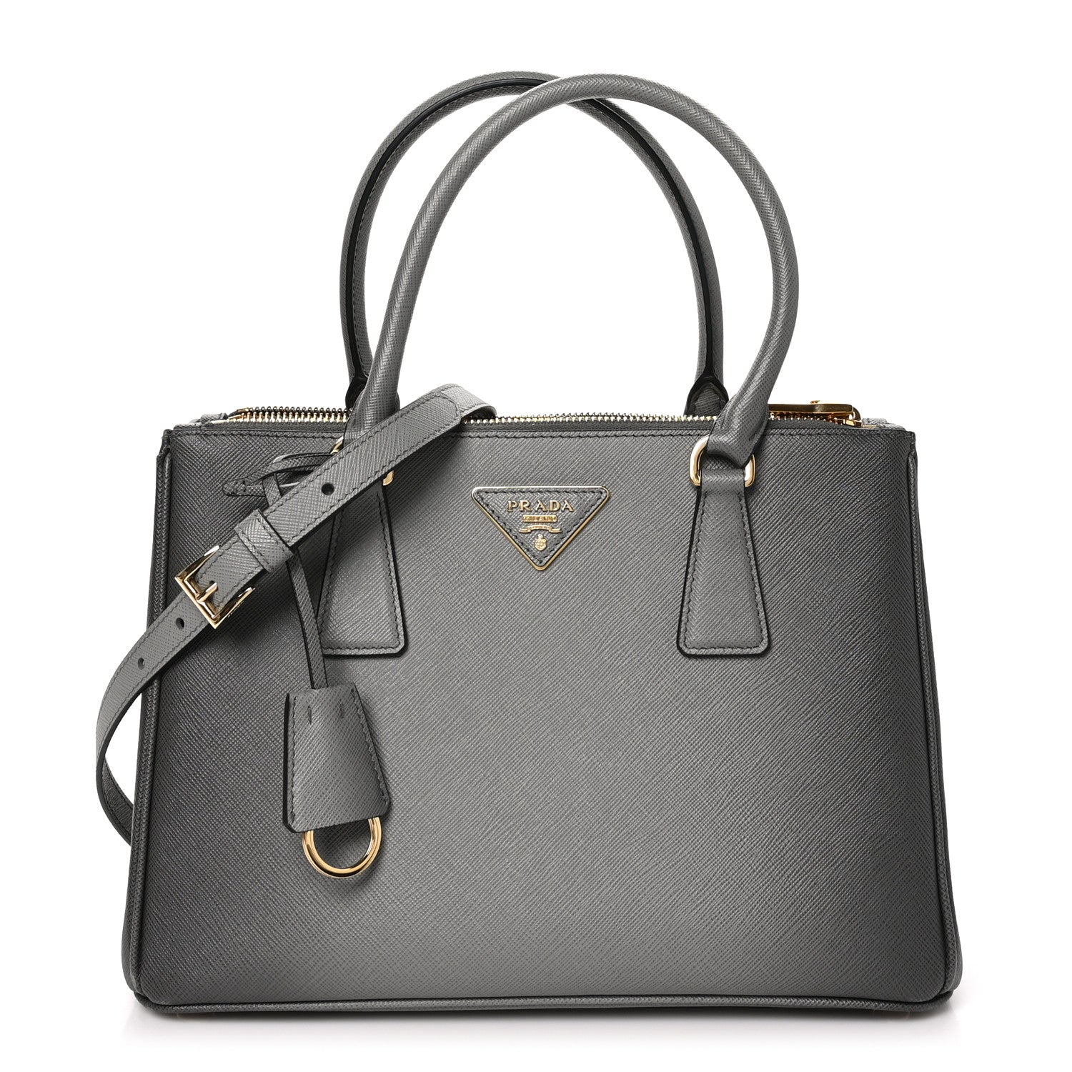 Prada Saffiano Ombre Small Galleria Double Zip Tote Gradient Slate Grey 1 of 11