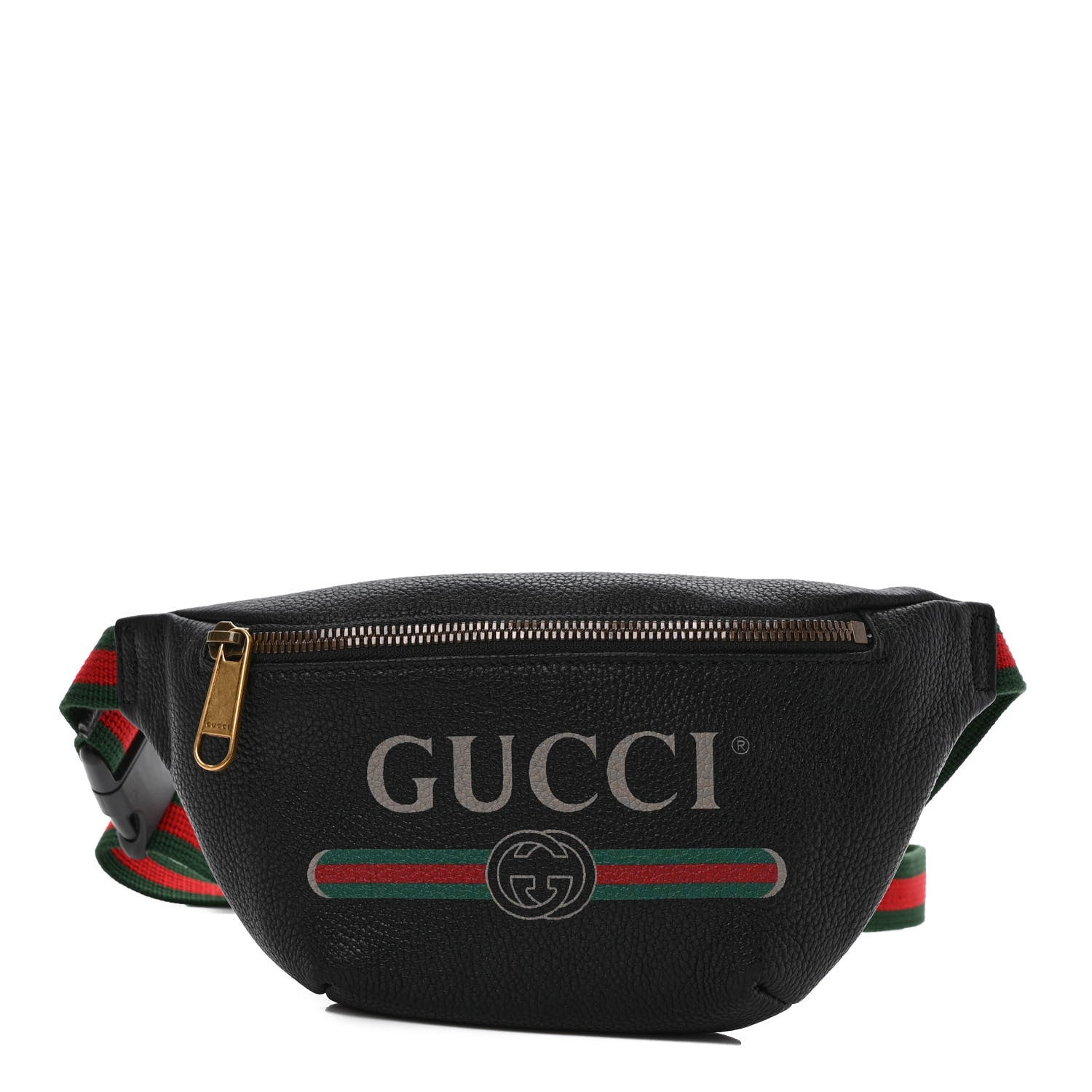 Gucci Grained Calfskin Small Logo Belt Bag Black 1 of 9