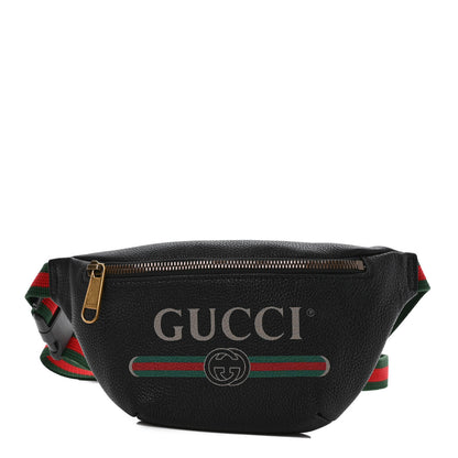 Gucci Grained Calfskin Small Logo Belt Bag Black 1 of 9