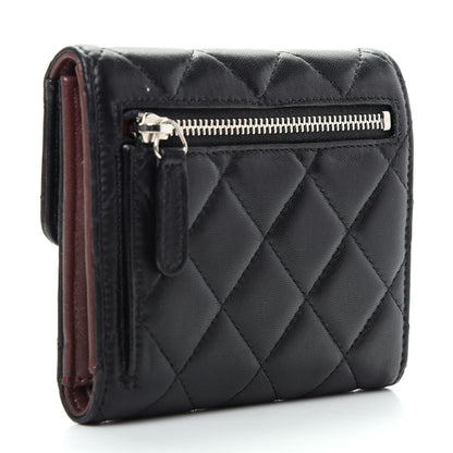 Chanel Lambskin Quilted Compact Flap Wallet Black 3 of 8