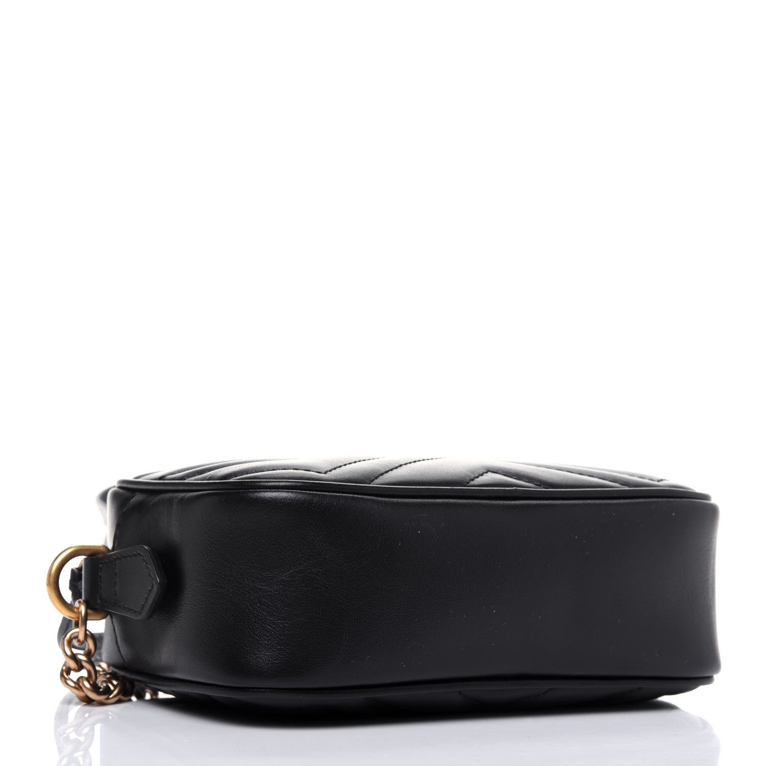Gucci Calfskin Matelasse Mini GG Marmont Chain Shoulder Bag Black 4 of 17