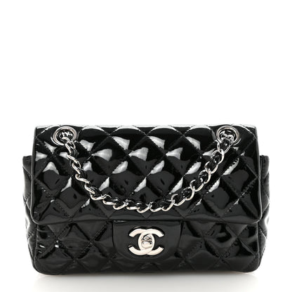 Chanel Patent Calfskin Quilted Mini Rectangular Flap Black 1 of 10