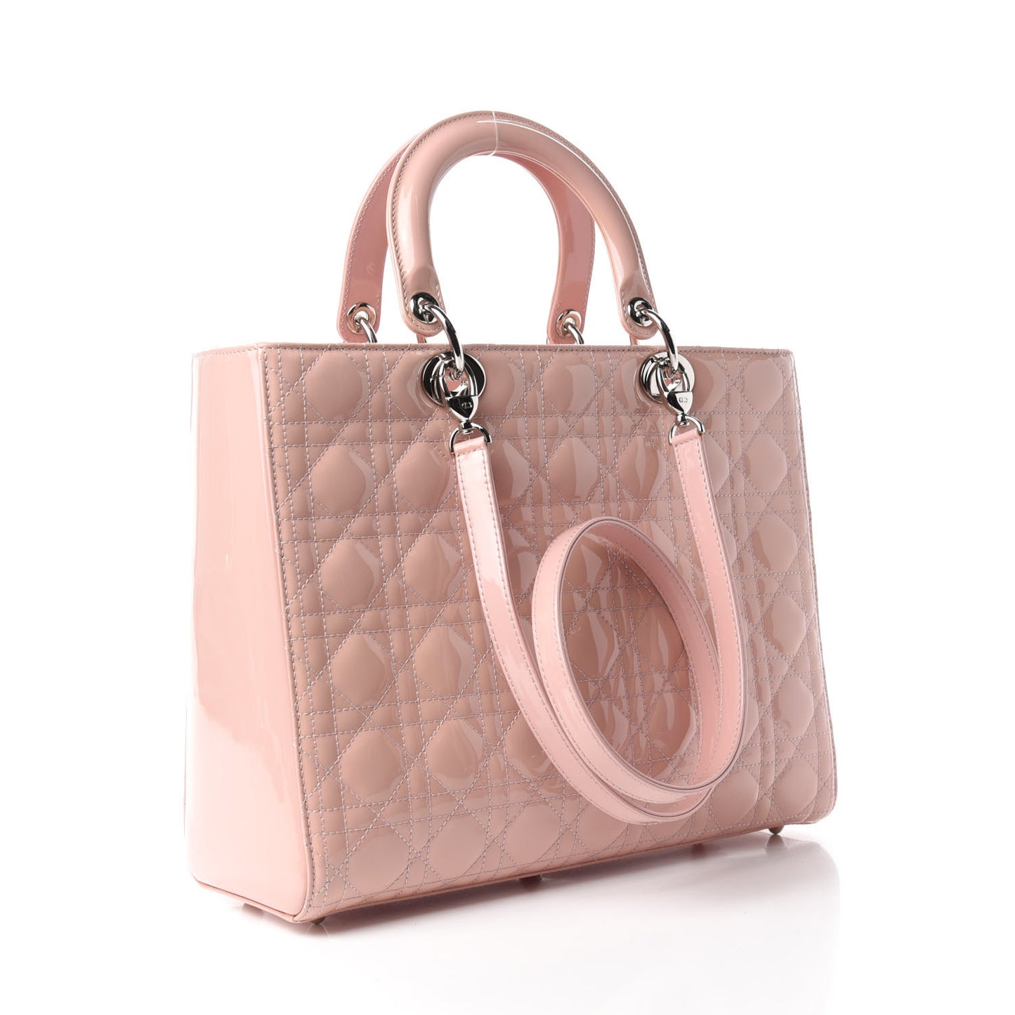 Patent Cannage Large Lady Dior Light Pink