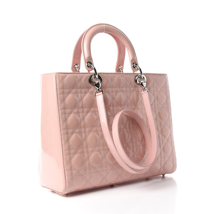 Christian Dior Patent Cannage Large Lady Dior Light Pink 3 of 13