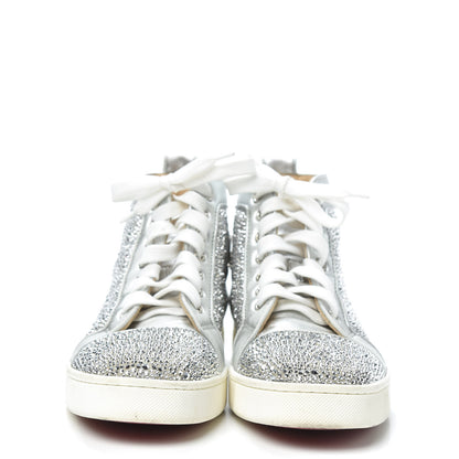 Christian Louboutin Veau Velours Strass Womens Louis Flat Sneakers 38 Silver 2 of 7
