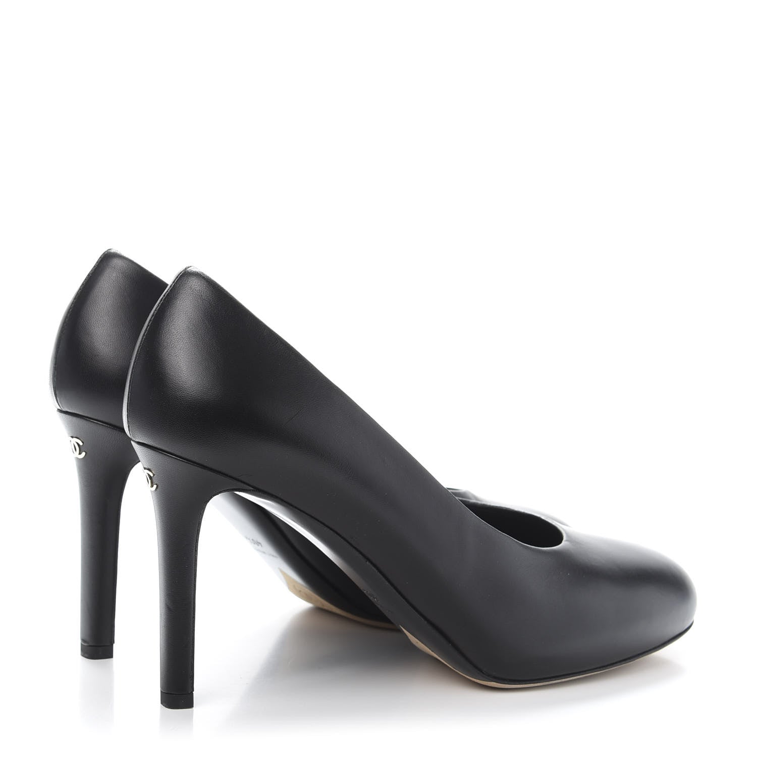 Chanel Lambskin CC Pumps 40.5 Black 4 of 13