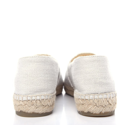 Chanel Linen CC Espadrilles 38 Beige Black 7 of 12