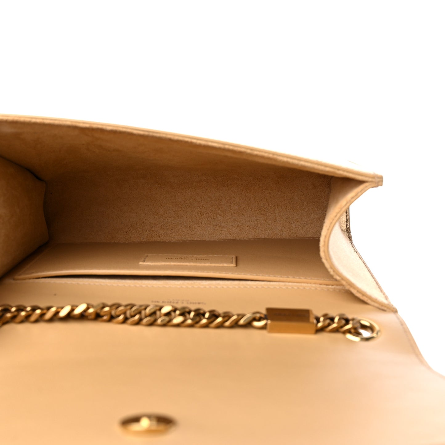 Metallic Calfskin Small Classic Monogram Kate Tassel Satchel Gold
