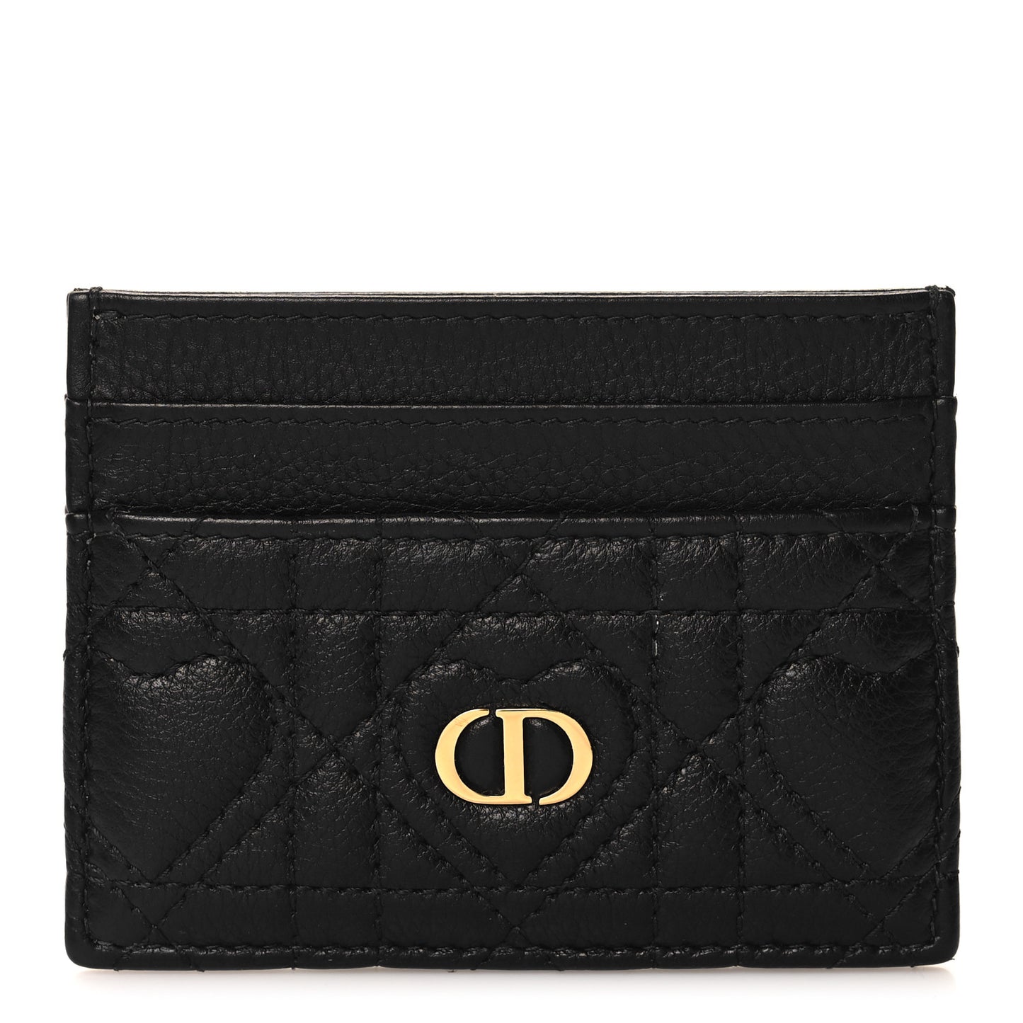 Calfskin Cannage Dioramour Caro Five-Slot Card Holder Black