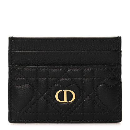 Christian Dior Calfskin Cannage Dioramour Caro Five-Slot Card Holder Black 1 of 7