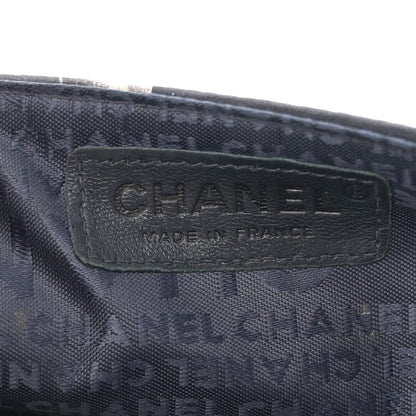 Chanel Silk Lambskin Tahiti Timeless Flap Navy White 6 of 11