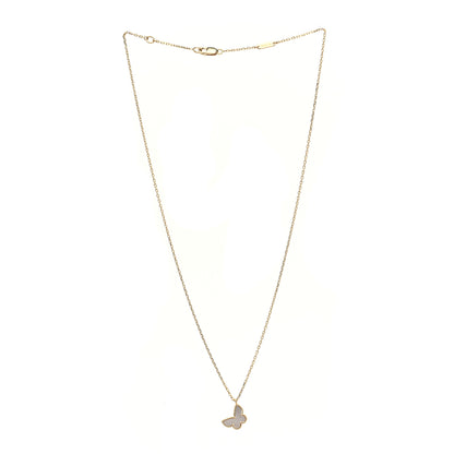 Van Cleef & Arpels 18K Yellow Gold Mother of Pearl Sweet Alhambra Butterfly Pendant Necklace 3 of 6
