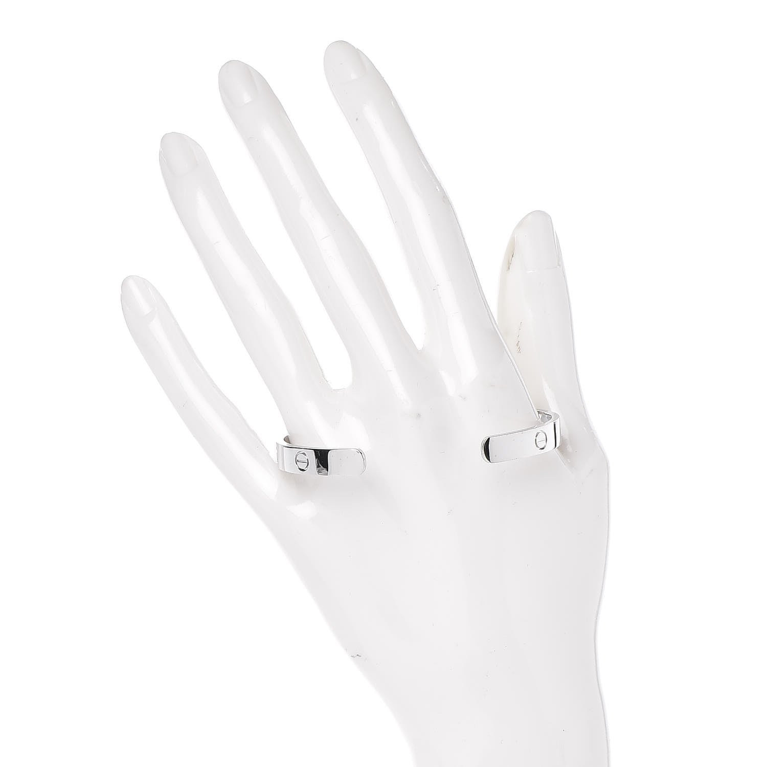 Cartier 18K White Gold LOVE Cuff Bracelet 18 2 of 5