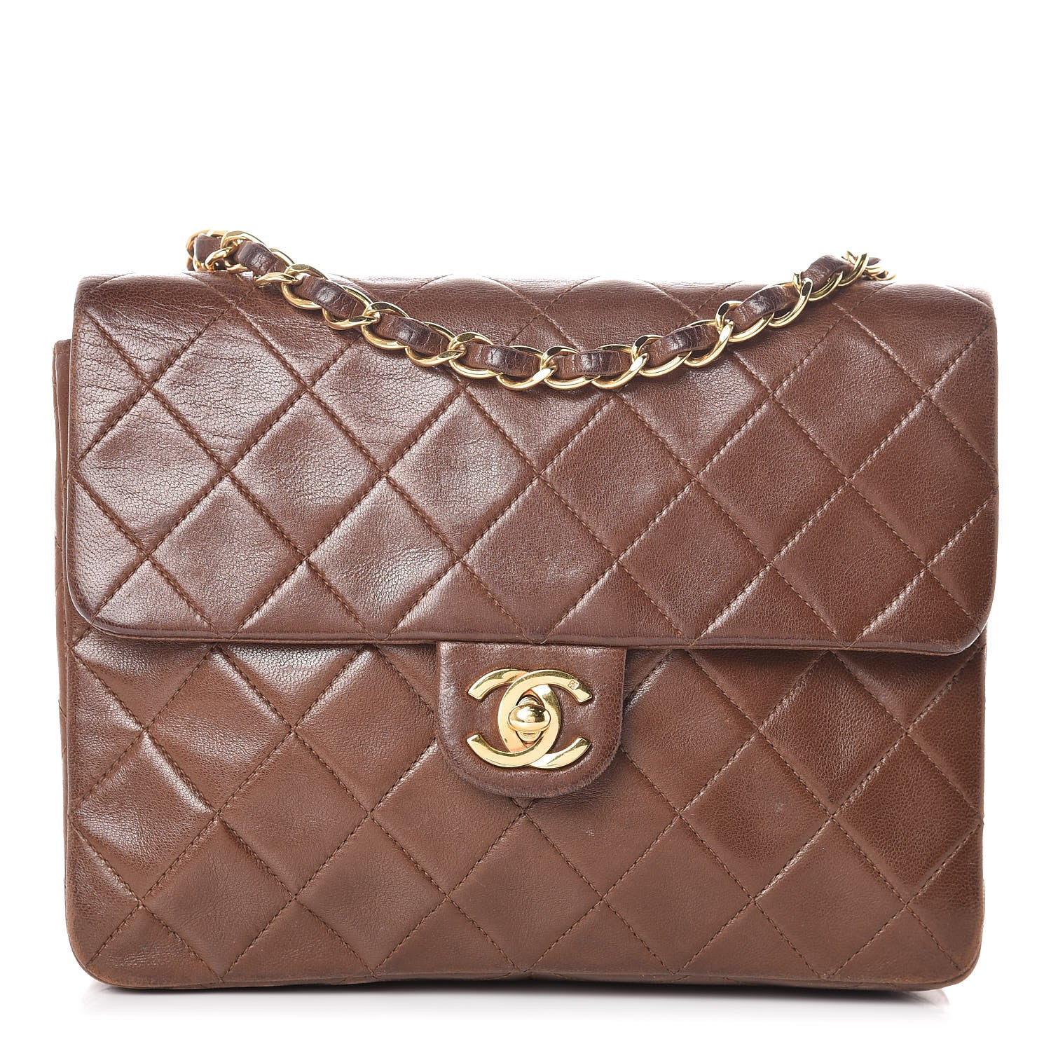 Chanel Lambskin Quilted Mini Square Flap Brown 1 of 17