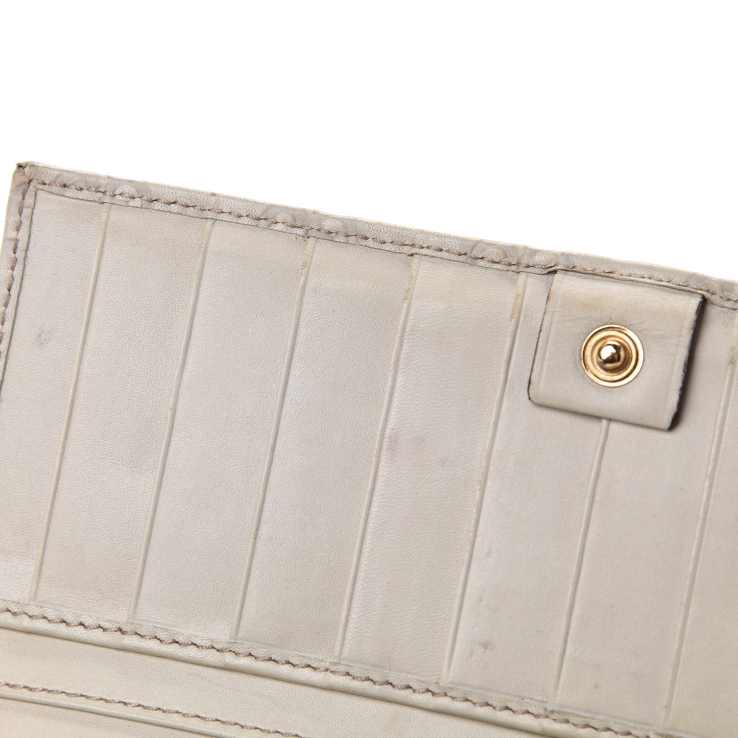 Guccissima Margaux Calfskin Metal Bar Chain Wallet Off White