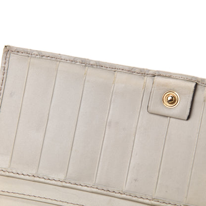 Gucci Guccissima Margaux Calfskin Metal Bar Chain Wallet Off White 10 of 16