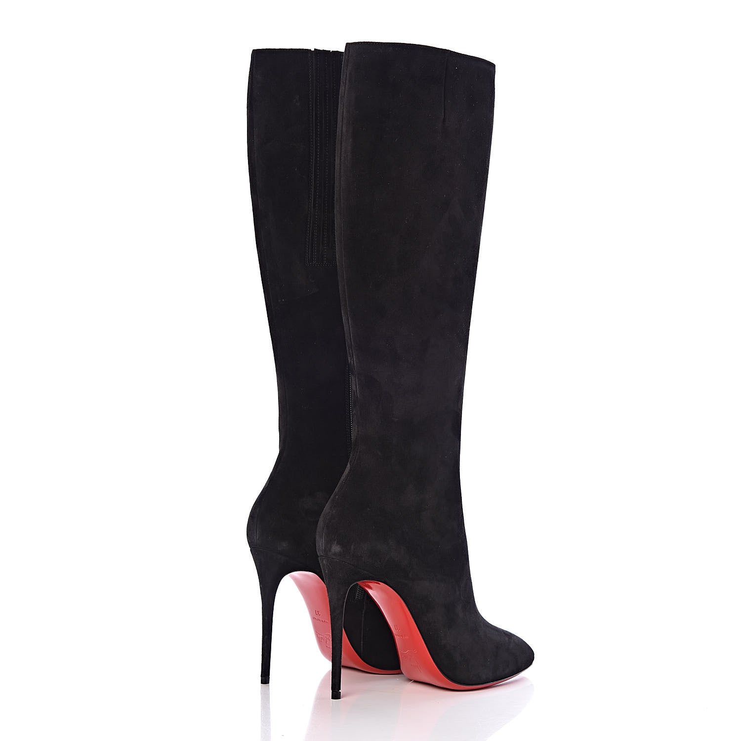 Christian Louboutin Veau Velours Eloise Botta 100 Knee Boots 37 Black 4 of 8