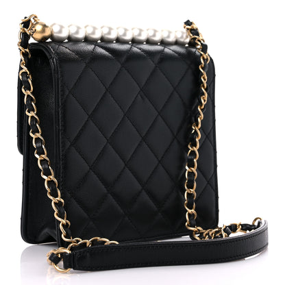 Chanel Goatskin Quilted Chic Pearls Flap Black 3 of 10