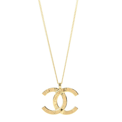 Chanel Metal CC Paris Button Necklace Gold 1 of 5