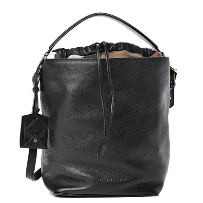 Burberry Grainy Calfskin Medium Check Ashby Hobo Black 1 of 11