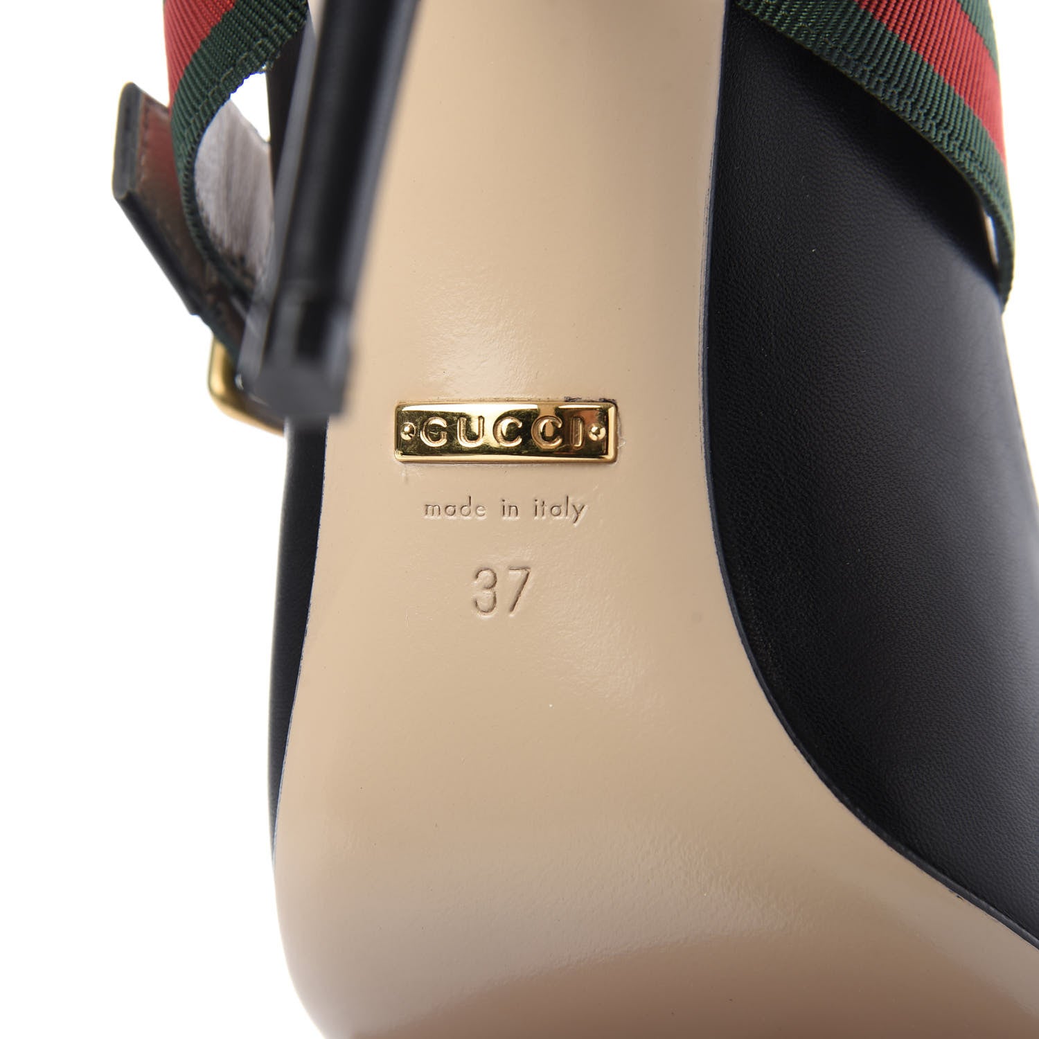 Gucci Malaga Kid Sylvie High Heel Pumps 37 Black 8 of 10