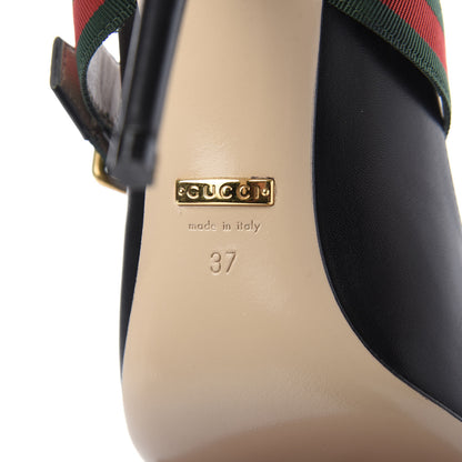 Gucci Malaga Kid Sylvie High Heel Pumps 37 Black 8 of 10