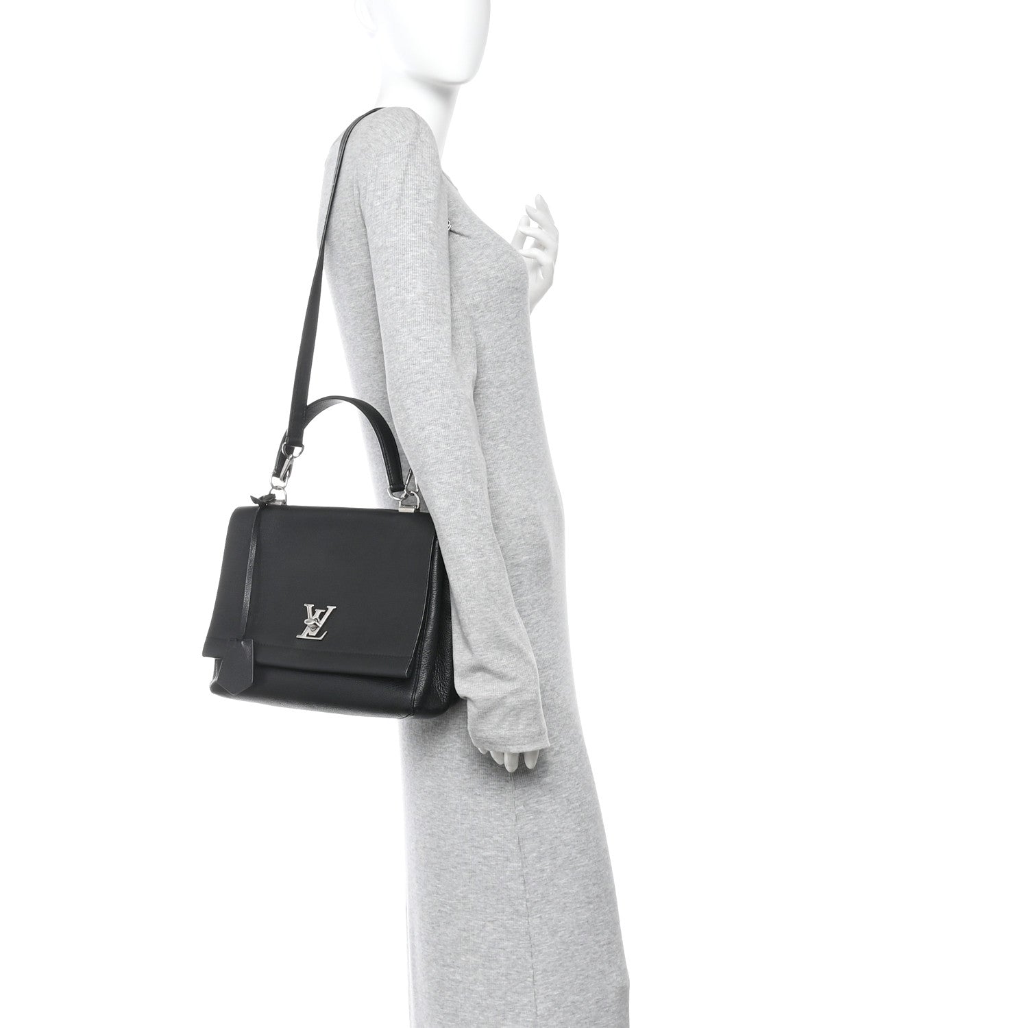 Louis Vuitton Soft Calfskin Lockme II Top Handle Black 2 of 11