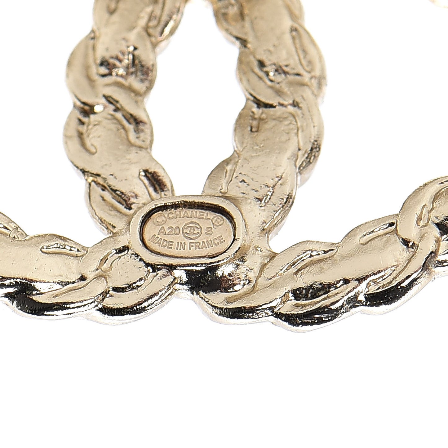 Enamel Metal Chain French New Wave CC Earrings Black Gold
