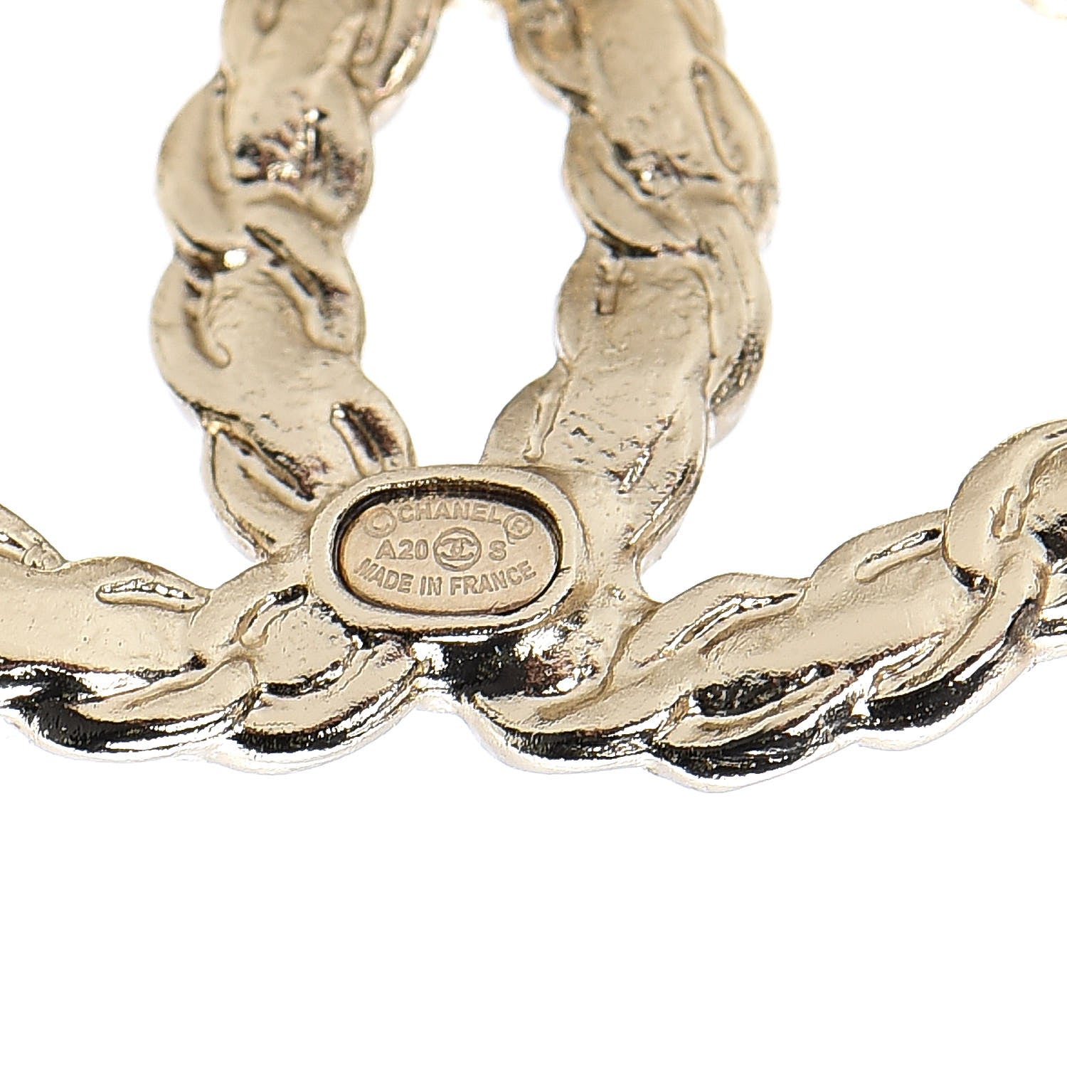 Chanel Enamel Metal Chain French New Wave CC Earrings Black Gold 4 of 6
