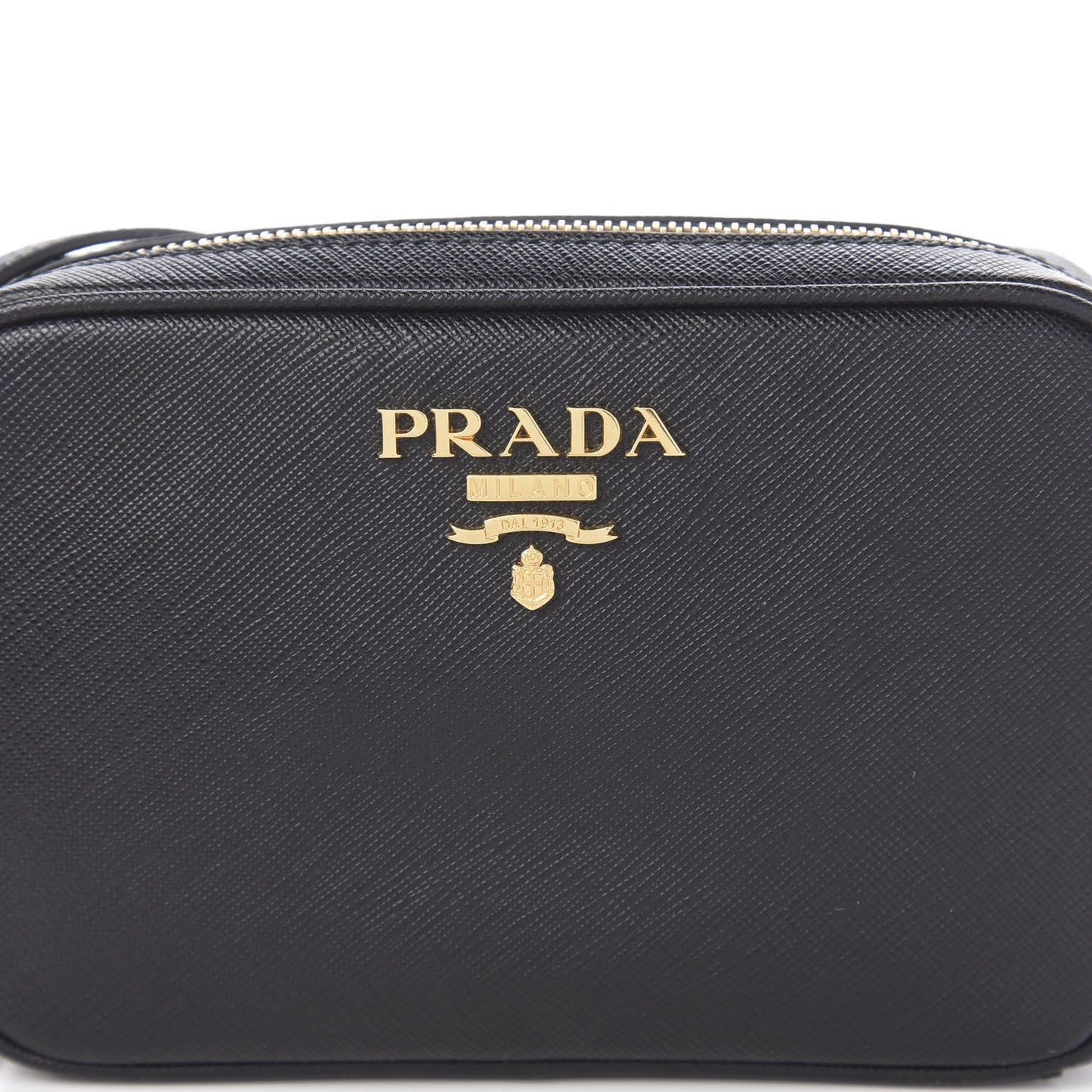 Saffiano Lux Small Camera Crossbody Bag Black