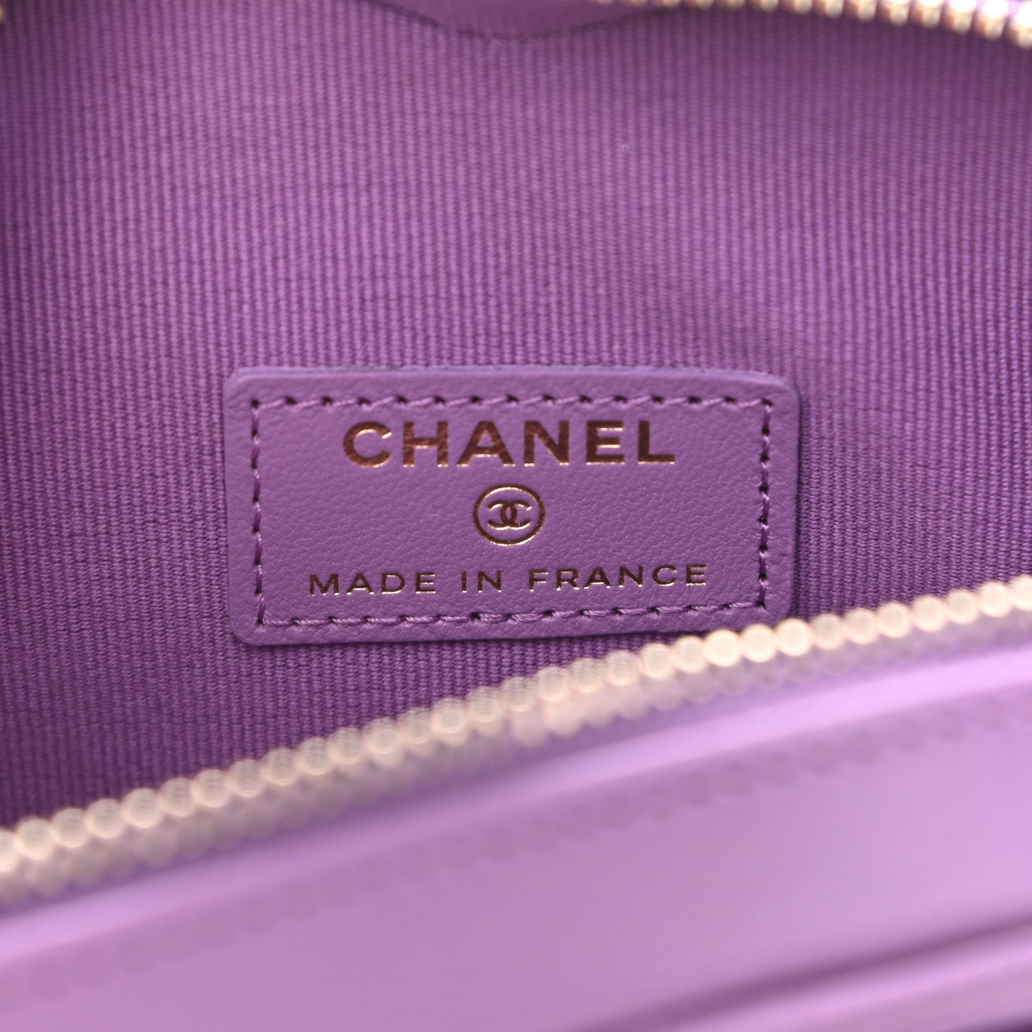 Chanel Lambskin Quilted CC In Love Heart Clutch With Chain Purple 6 of 11