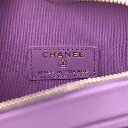 Chanel Lambskin Quilted CC In Love Heart Clutch With Chain Purple 6 of 11