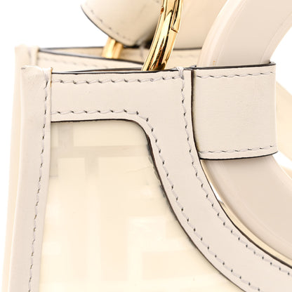 Fendi TPU FF Vitello Century Plexiglass Small Runaway Shopper Tote White 12 of 15