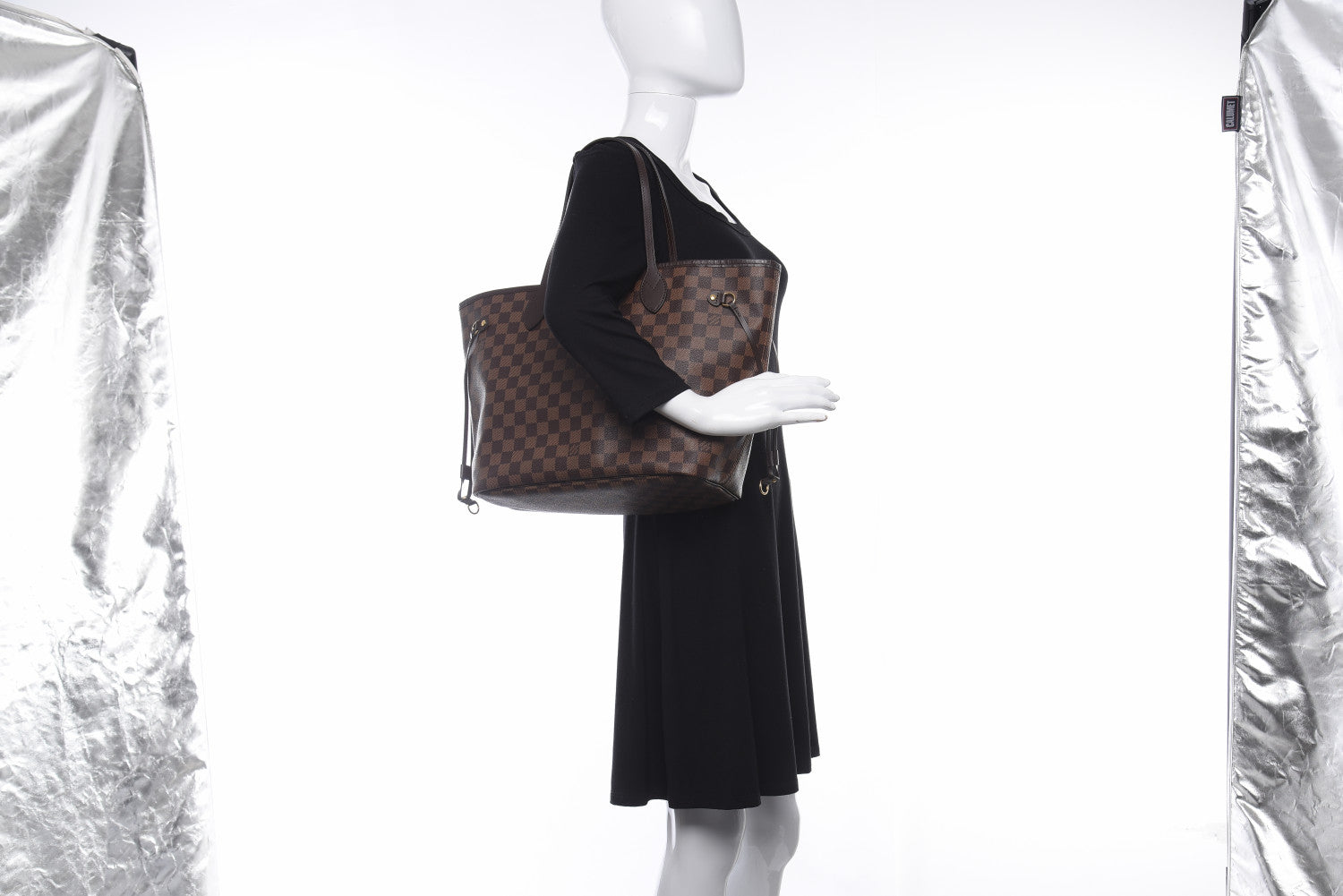Louis Vuitton Damier Ebene Neo Neverfull MM Rose Ballerine 3 of 8