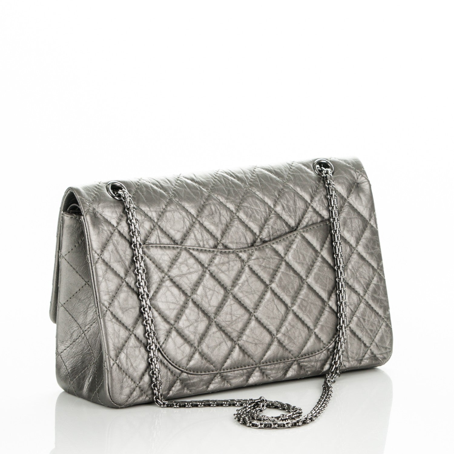 Chanel Metallic Aged Calfskin Quilted 2.55 Reissue 227 Flap Silver 3 of 7