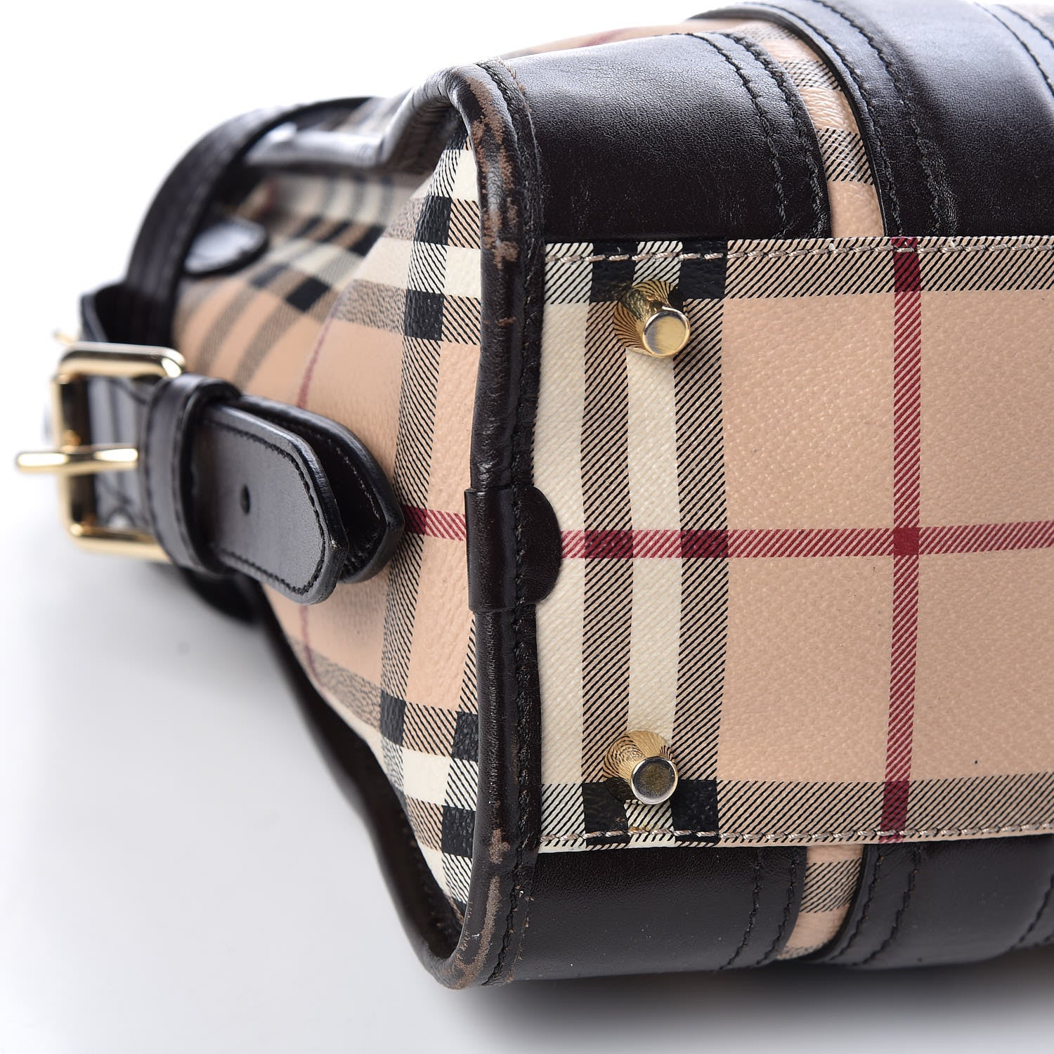 Burberry Haymarket Check Minford Portrait Tote Chocolate 8 of 28