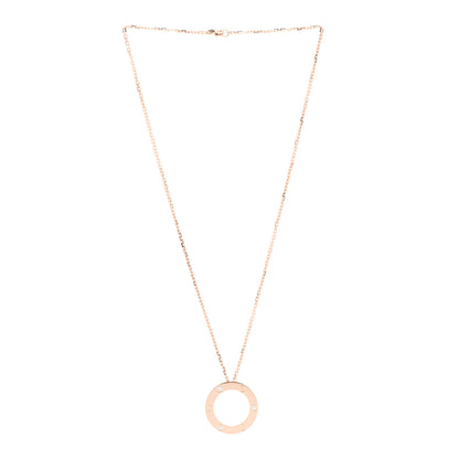 Cartier 18K Pink Gold 3 Diamonds LOVE Pendant Necklace 3 of 7