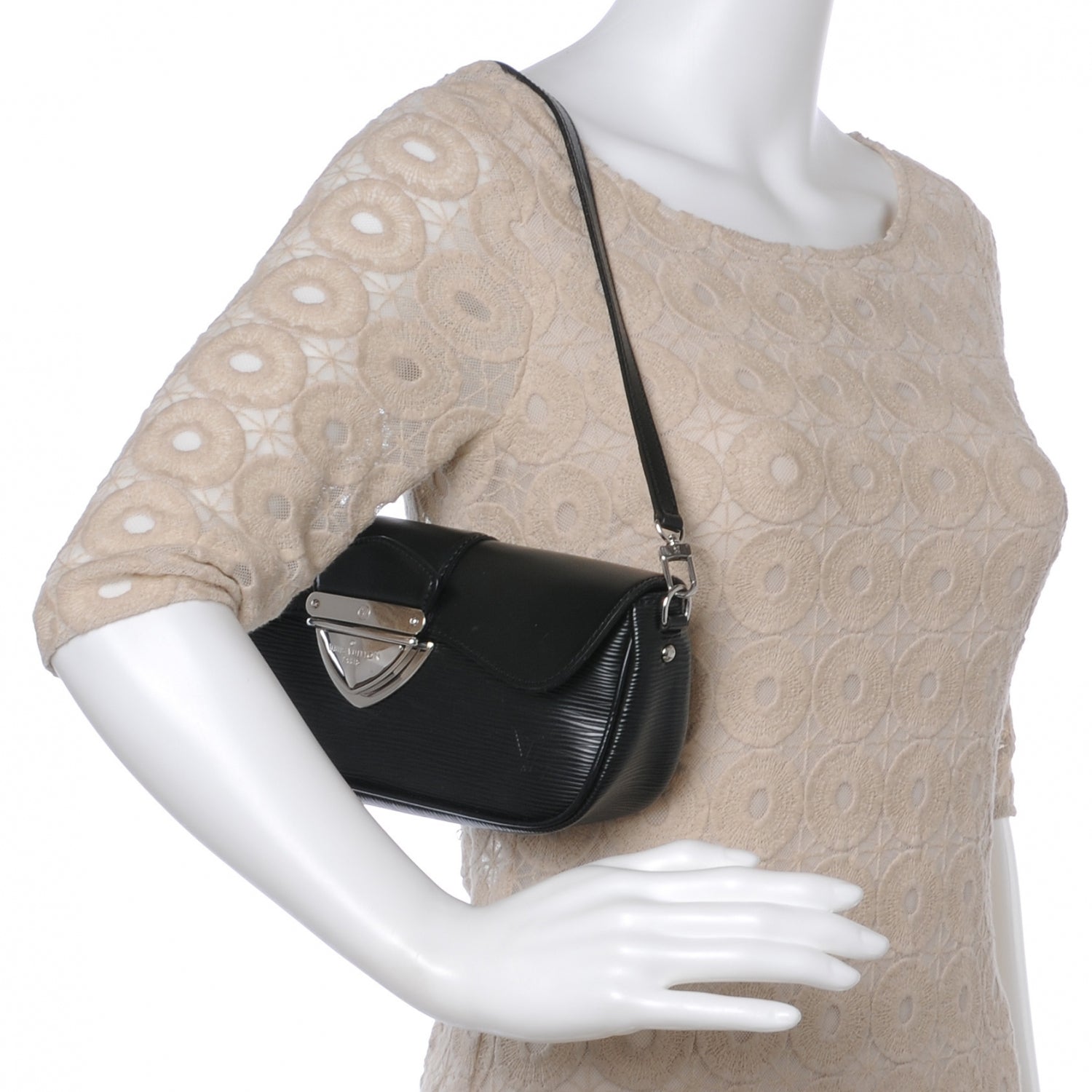 Louis Vuitton Epi Montaigne Clutch Black 2 of 7