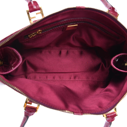 Fendi Crocodile Bowler Satchel Dark Pink 5 of 9
