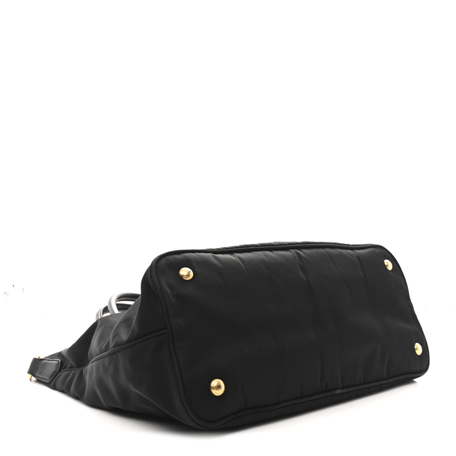 Prada Tessuto Nylon Soft Calfskin Tote Black 4 of 10
