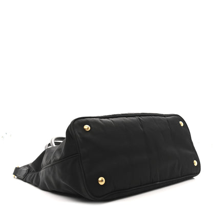 Prada Tessuto Nylon Soft Calfskin Tote Black 4 of 10