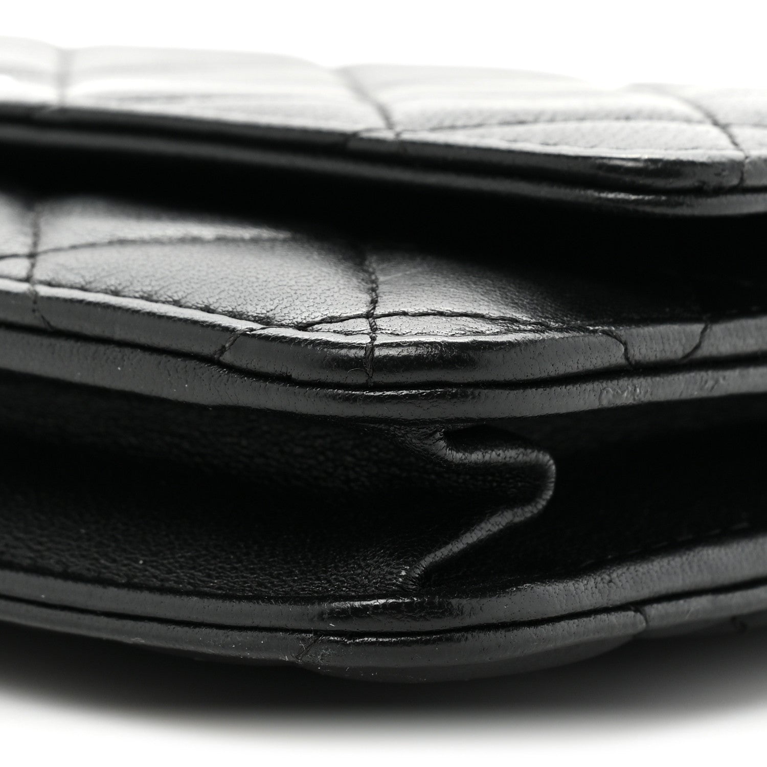 Chanel Lambskin Quilted Wallet On Chain WOC Black 10 of 16