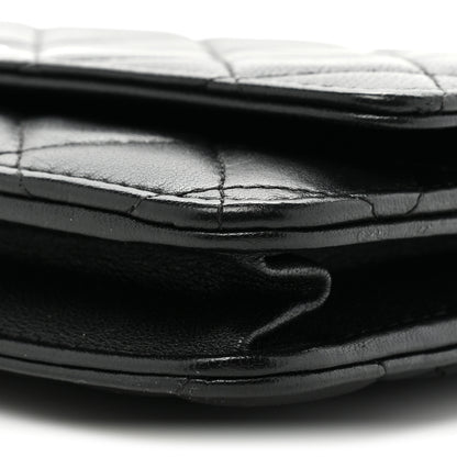 Chanel Lambskin Quilted Wallet On Chain WOC Black 10 of 16