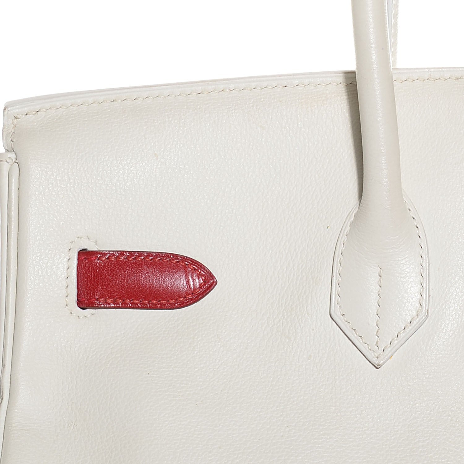 Hermes Swift Bi-Color Birkin 35 Blanc Rouge Vif 11 of 24