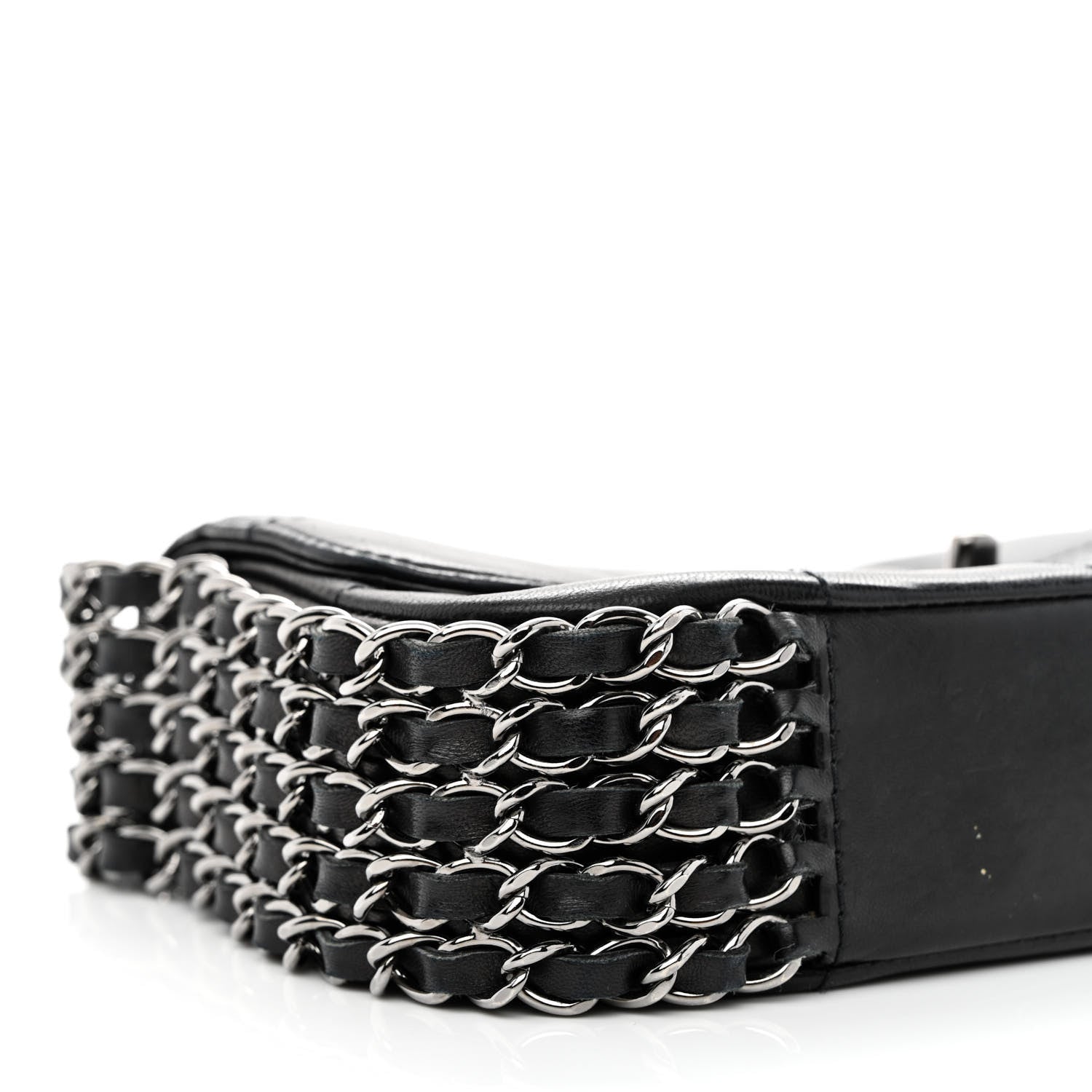 Chanel Lambskin Square Quilted 5 Chain Flap Black 9 of 11